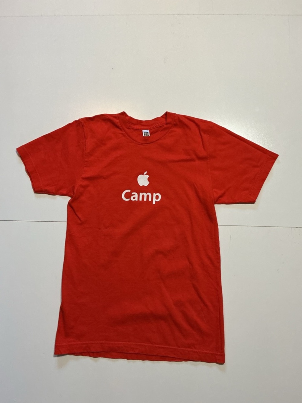 Apple Camp The Learning Is On Us American Apparel Graphic Orange S/S T-Shirt